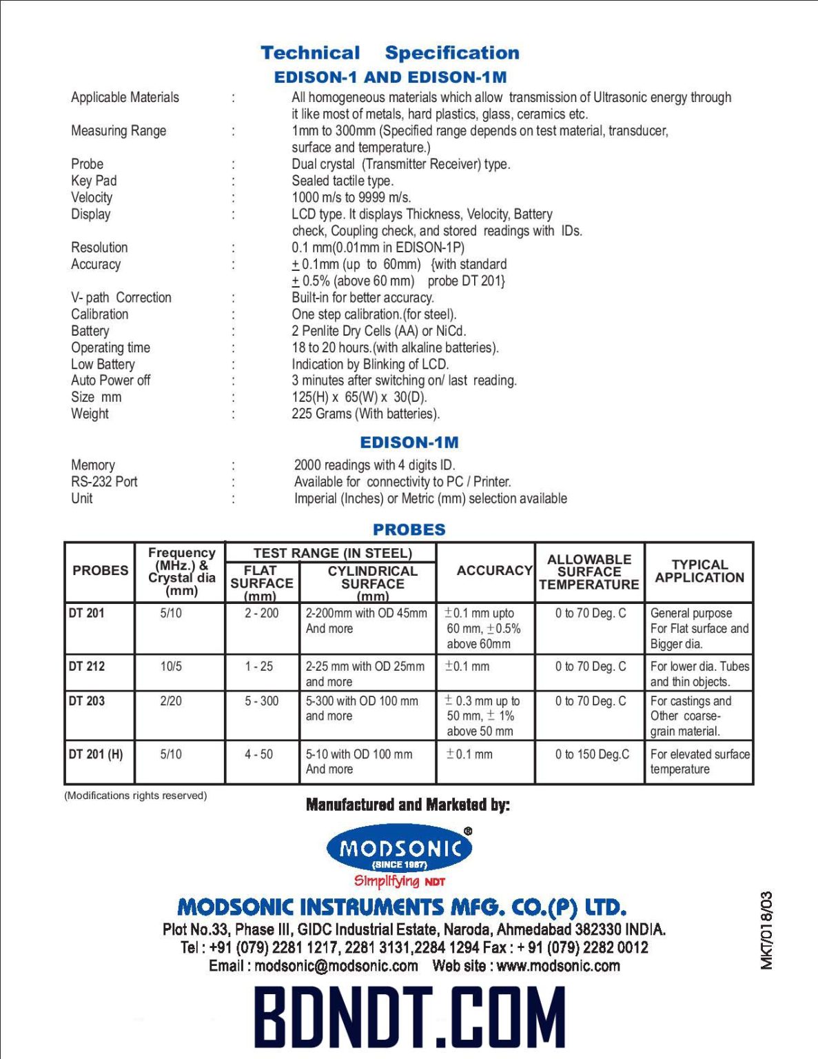 Modsonic EDISON 1M Ultrasonic Thickness Gauge Price in BD